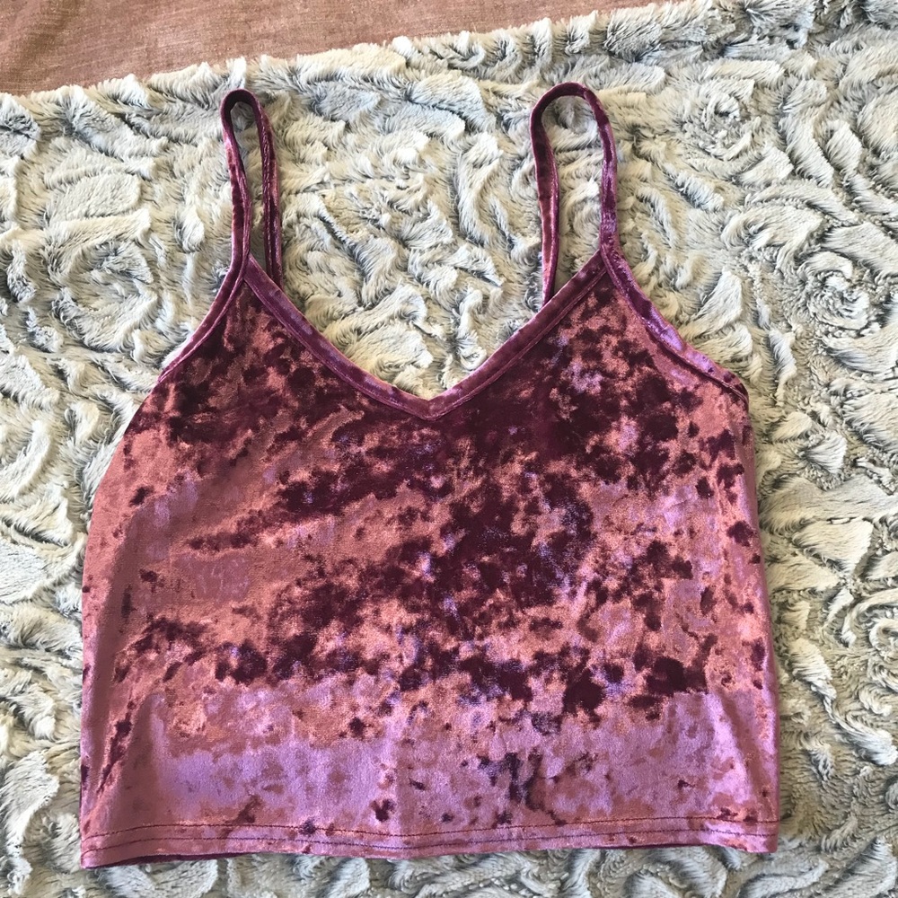 New With Tags Purple Velvet Crop Top
